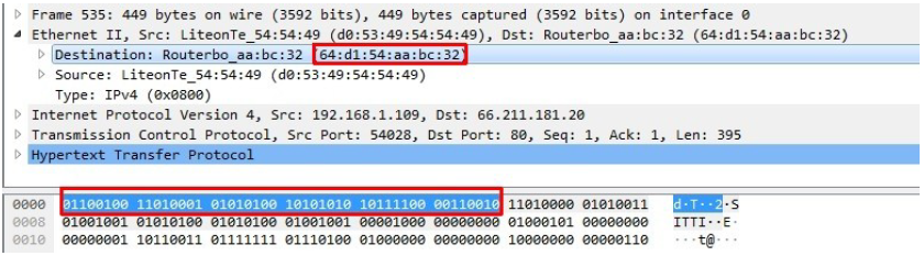 Bytes evidenziati